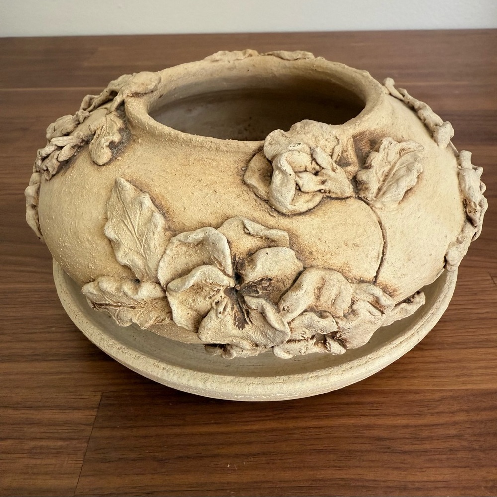 JUNE SEARS HAND THROWN POTTERY PLANTER WITH PANSIES HEAVEN HILL DESIGNS - Picture 11 of 11